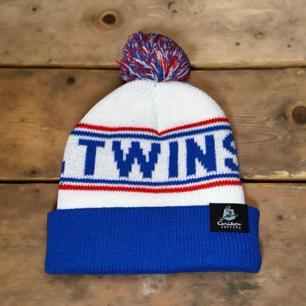 MLB MN Twins Caribou Coffee Collaboration Knit Pom Pom Hat